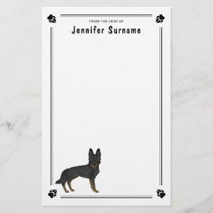 Bi-svart tysk schäferhund GSD hund med anpassad te Brevpapper