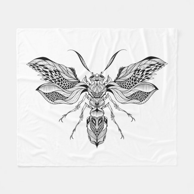 Bi-Wasp tatuering Fleecefilt (Framsidan (Horisontell))