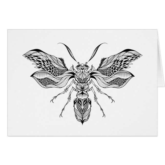 Bi-Wasp tatuering Hälsningskort (Framsidan Horizontal)