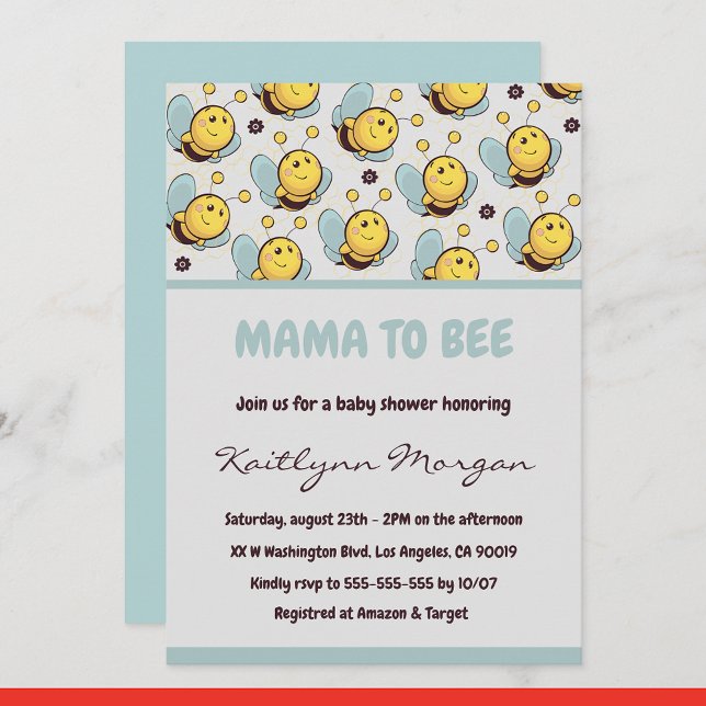 Biadung-inbjudningar till mamma att bli Bumblebee Inbjudningar (Skapare uppladdad)