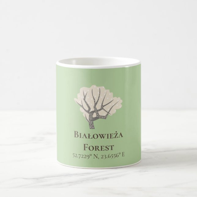 Białowieża Forest Latitude & Longitud Kaffemugg (Center)