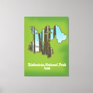Białowieża nationalparkspoland karta canvastryck