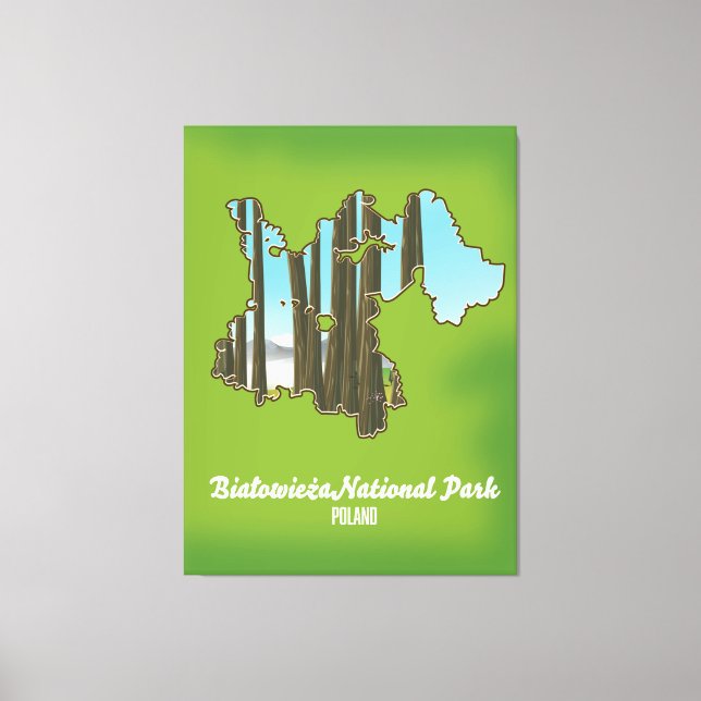 Białowieża nationalparkspoland karta canvastryck (Framsida)