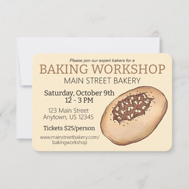 Bialy Brödbakning Judisk Bageri Bakning Workshop Inbjudningar (Framsida)