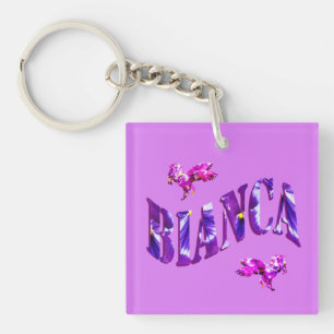 Bianca, Blommigt Dam Namn Logotyp