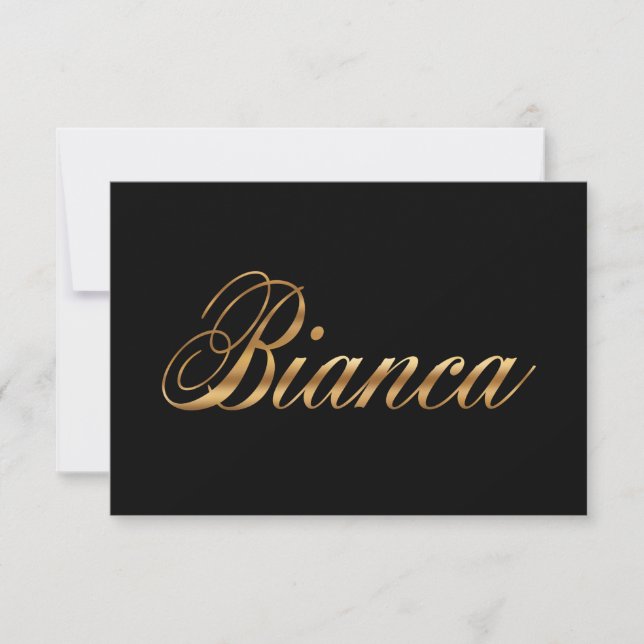 Bianca gold Design Lettering Karte (Framsida)