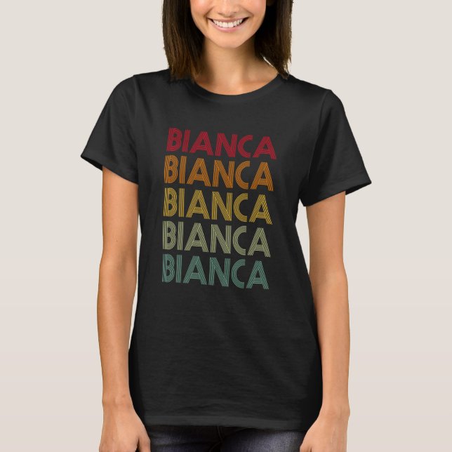 Bianca Retro Namn Humor Nickname T Shirt (Framsida)