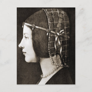 Bianca Sforza av Leonardo da Vinci Vykort