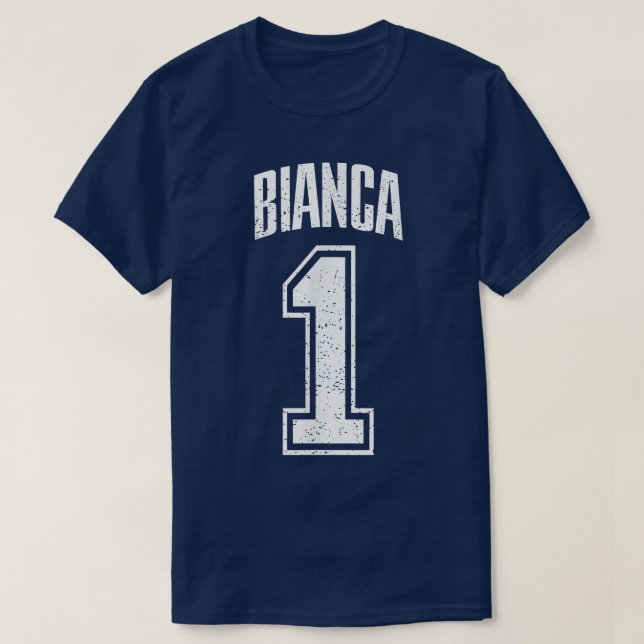 Bianca Supporter Number 1 Biggest Fan  T Shirt (Design framsida)