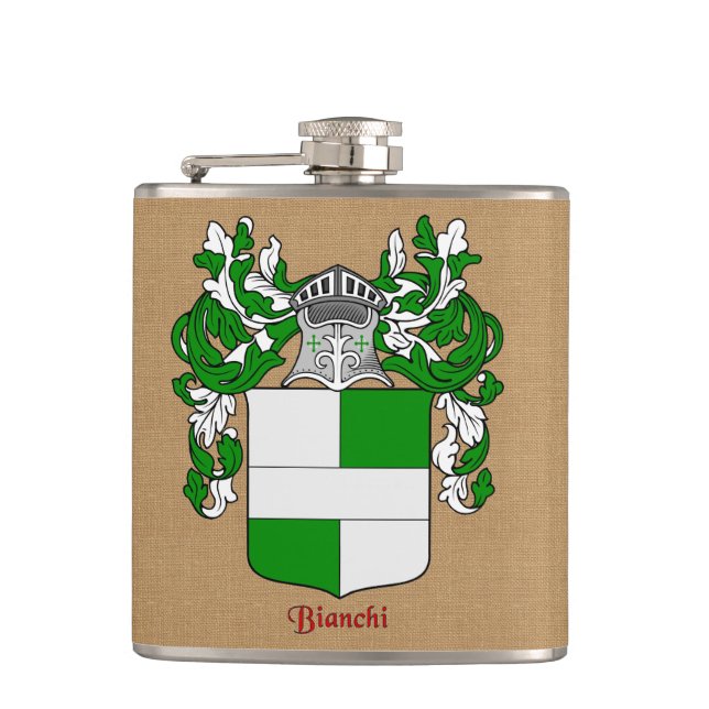 Bianchi Heraldic Shield med Mantle och Helm Fickplunta (Framsidan)