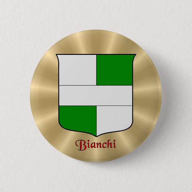 Bianchi Historical Shield på Golden Sunburst Knapp (Framsida)