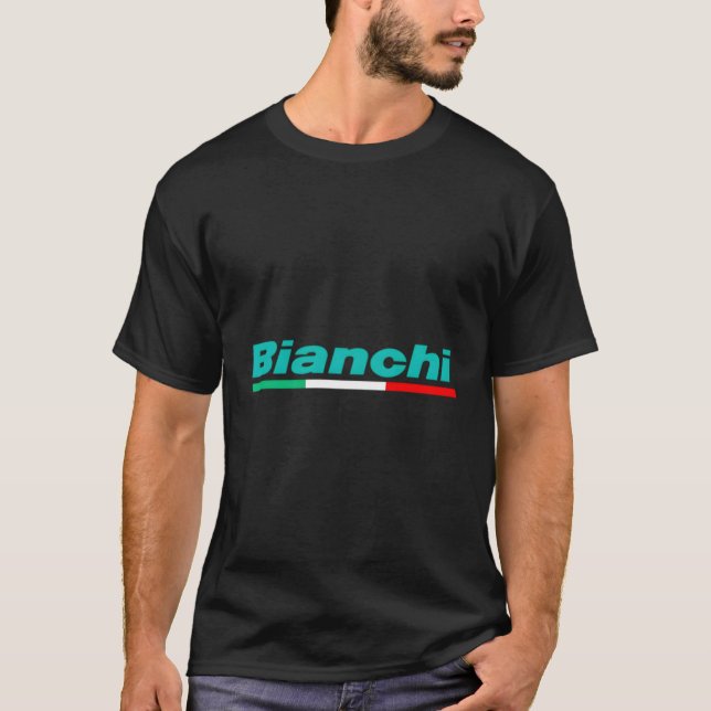 Bianchi Italienska Bikes T Shirt (Framsida)