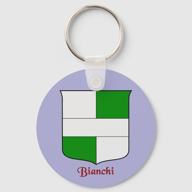 Bianchi Italienska efternamnet Historical Shield Nyckelring (Framsida)
