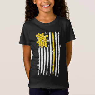 Biarmare Patriotic American Flagga Honeycomb T Shirt