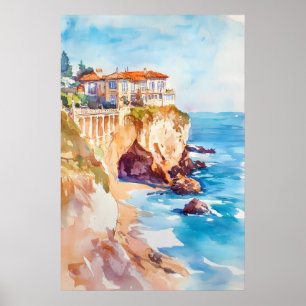 Biarritz Akvarell 1 Poster