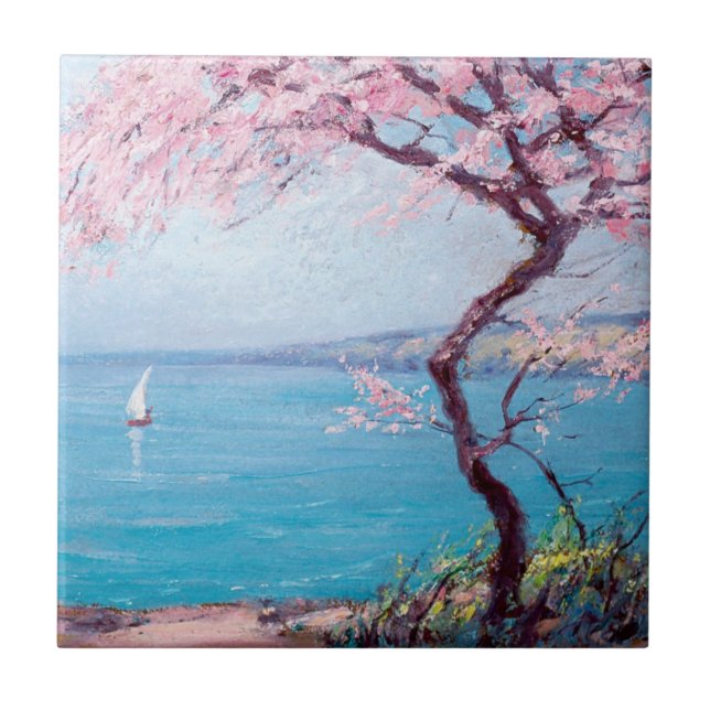 Biarritz Beach (av Kimon Loghi) Kakelplatta (Framsidan)