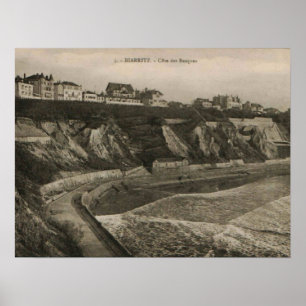 Biarritz Côte des Baskque Frankrike Poster