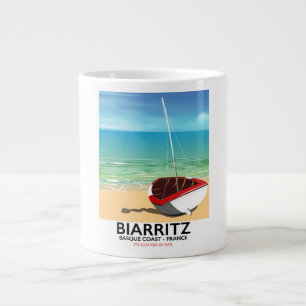 Biarritz Frankrike Beach-reseaffisch Jumbo Mugg