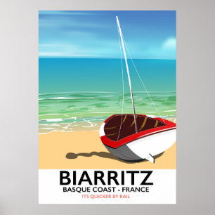 Biarritz Frankrike Beach-reseaffisch Poster