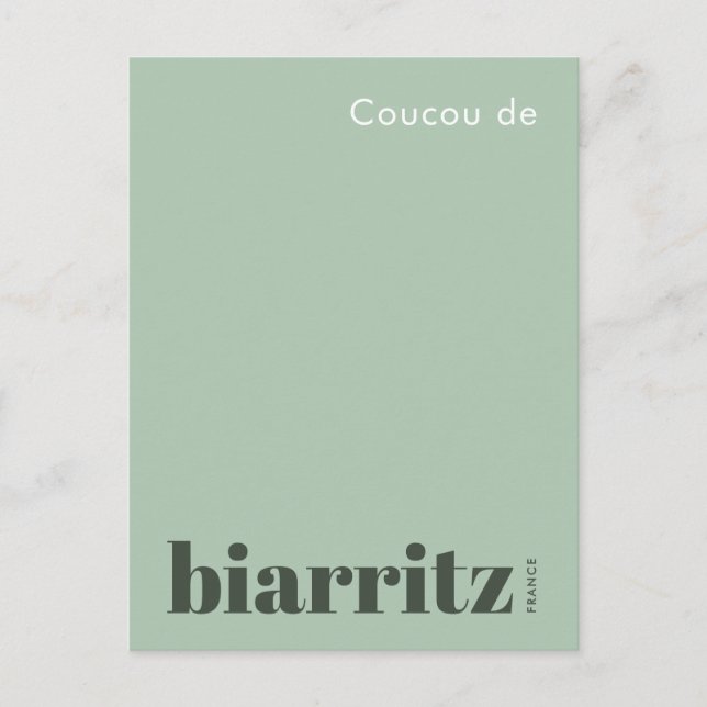 Biarritz Frankrike modern semester Vykort (Framsida)