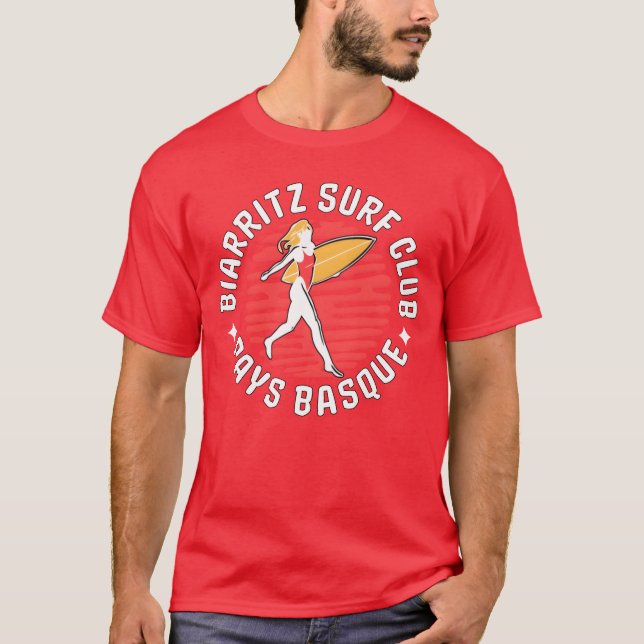 Biarritz Frankrike Pays Basque Surf Club present T Shirt (Framsida)
