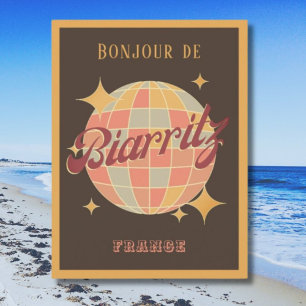 Biarritz Frankrike Retro Vintage Party vykort
