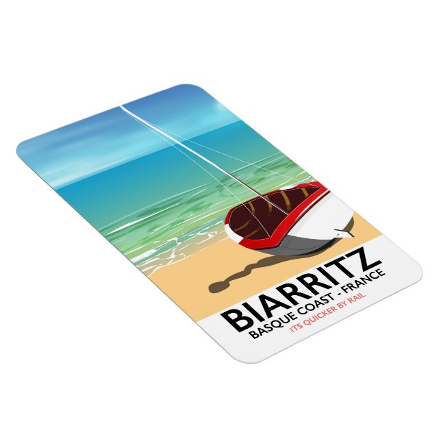 Biarritz Frankrike Strand reseinformation affisch Magnet (Högersidan)