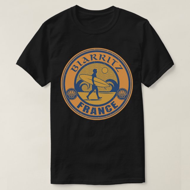 Biarritz Frankrike surfing T Shirt (Design framsida)