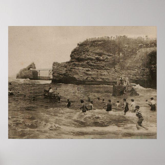 BIARRITZ - Rocher de la Virge et Bains du port Poster (Framsidan)