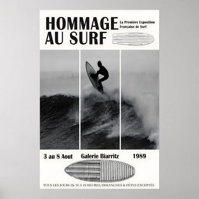 Biarritz Surfing Exhibition Poster 1989 Surf (Framsidan)