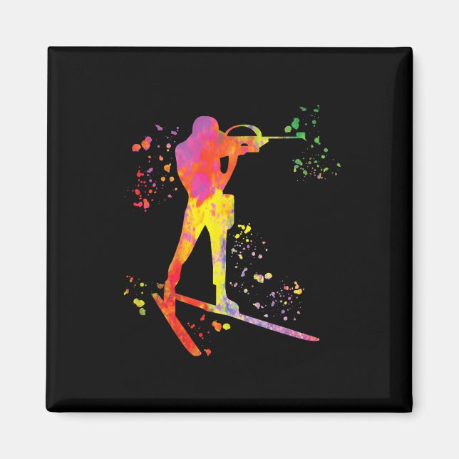Biathlete Nordic Skiing Biathlon 13 Magnet (Framsidan)