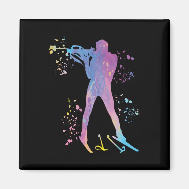 Biathlete Nordic Skiing Biathlon 3 Magnet (Framsidan)