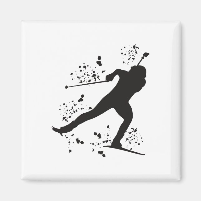 Biathlete Nordic Skiing Biathlon 8 Magnet (Framsidan)