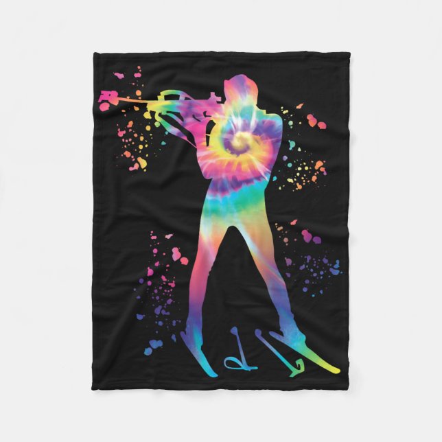 Biathlete Nordic Skiing Biathlon Fleecefilt (Framsidan)