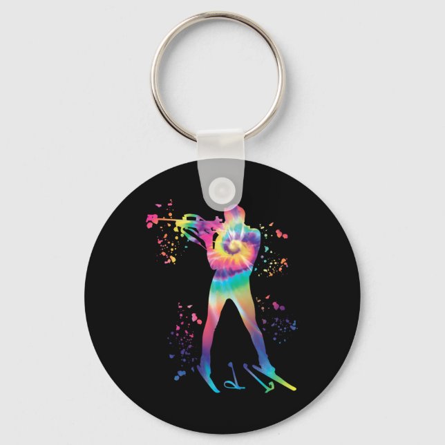 Biathlete Nordic Skiing Biathlon Nyckelring (Framsida)