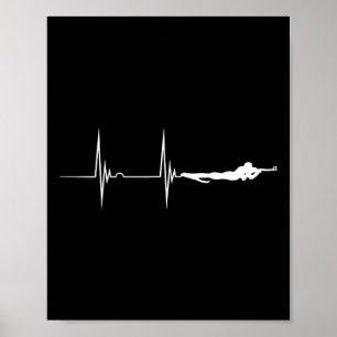 Biathlete Shooting Sport Heartslag Ekg Pulse Biath Poster