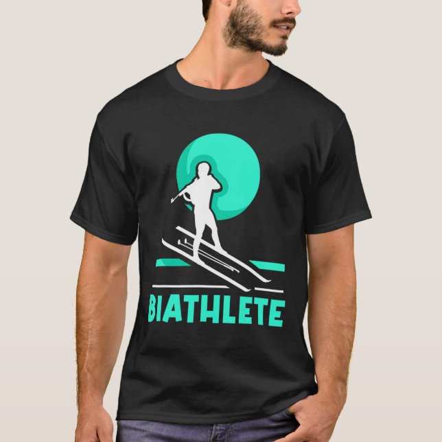 Biathlete Sports Biathlon Biathlons T Shirt (Framsida)