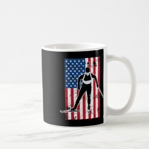 Biathlon American Flagga 2 Usa Gift - Biathlon Tea Kaffemugg