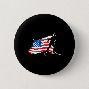 Biathlon American Flagga Usa Gift - Biathlon Team Knapp