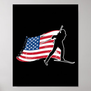 Biathlon American Flagga Usa Gift - Biathlon Team Poster
