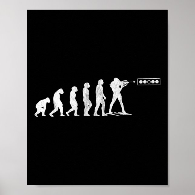 Biathlon Biathlet Human Evolution Shooting Range W Poster (Framsidan)