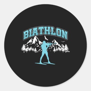 Biathlon Biathlet Idrottares Winter Sports Tagning Runt Klistermärke