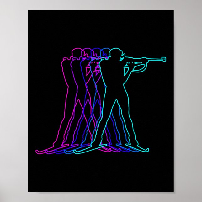 Biathlon Biathlete Gift Clothes for Boys Youth Man Poster (Framsidan)