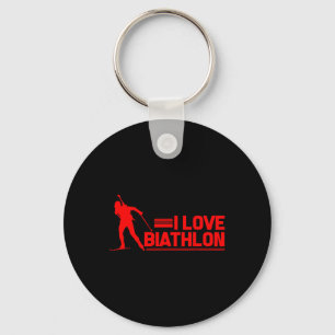 Biathlon Biathlete Skiing Shoing För manar Women K Nyckelring