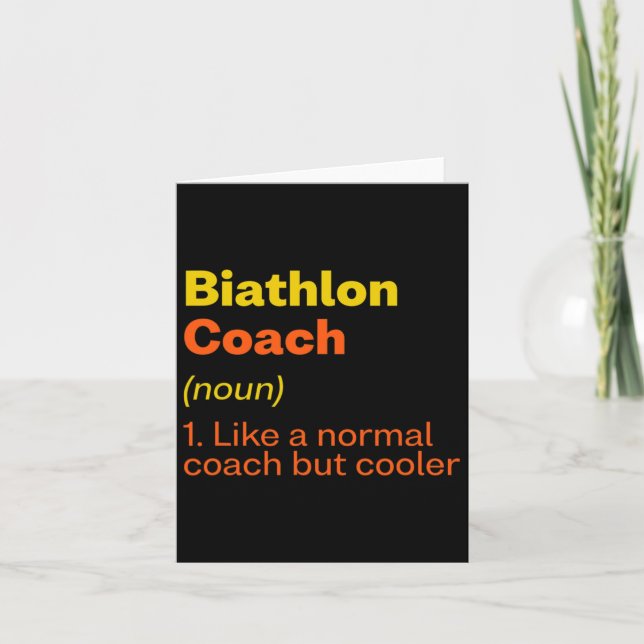 Biathlon Coach Definition Funny Biathlete Humor 7 Kort (Framsida)
