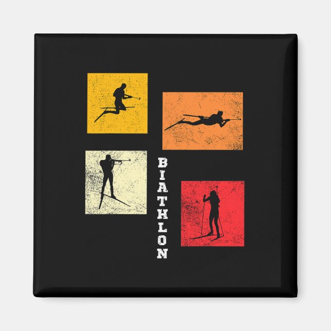 Biathlon Cross country Skiing Biathlete Winter Spo Magnet (Framsidan)