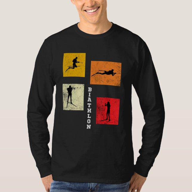 Biathlon Cross Country Skiing Biathlete Winter Spo T Shirt (Framsida)