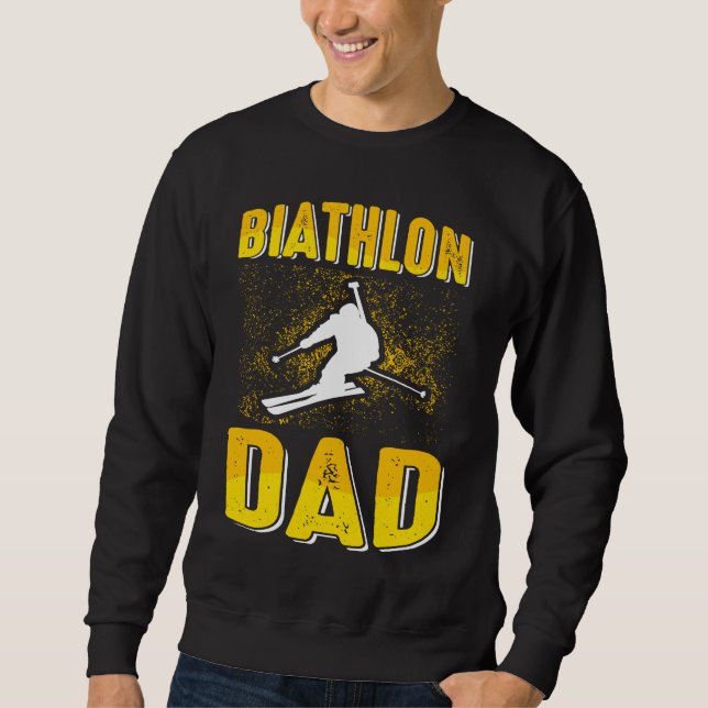 Biathlon Dad  Winter Sports Biathlete Father Mount Lång Ärmad Tröja (Framsida)