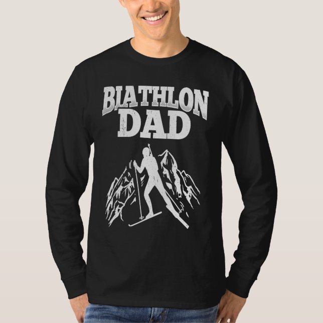 Biathlon Dad Winter Sports Snow Biathlete Cross Co T Shirt (Framsida)