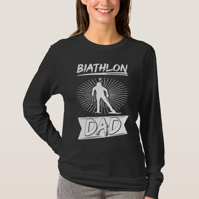 Biathlon Dad Winter Sports Snow Biathlete Cross Co T Shirt (Framsida)